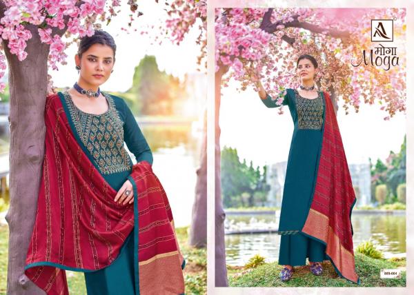 Alok Moga Designer Ethnic Wear Embroidery Dress Materials 